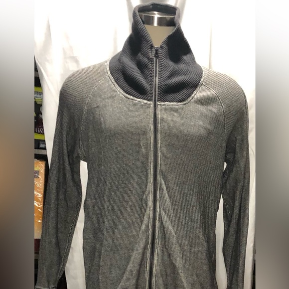 Diesel grey waffle knit zip jacket shawl knit collar XXL - Picture 8 of 14